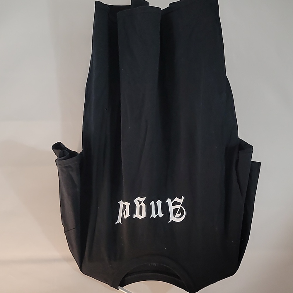 J. Galt Angel wings black oversized tee shirt